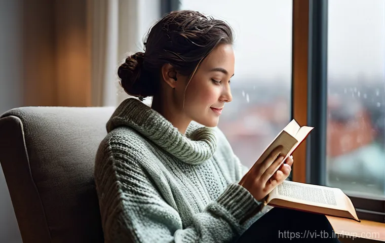 집중력을 높이는 방법으로서의 독서 - **Prompt 1: Serene Focus in a Cozy Reading Nook**
    A young woman in her late 20s, with a gentle s...